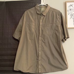 Light weight dark tan Kuhl Mountain Grown shirt button down